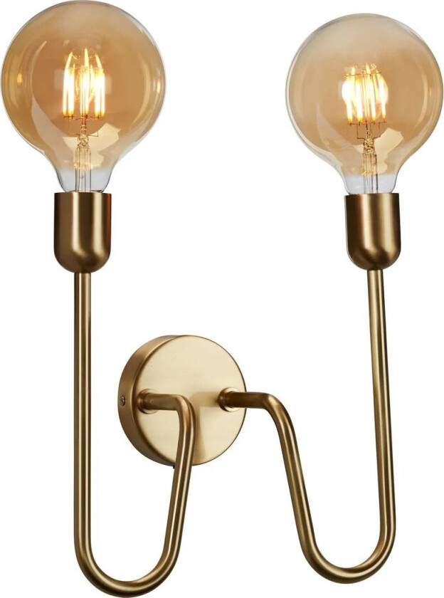 Regal Duo vegglampe stikkontakt Messing