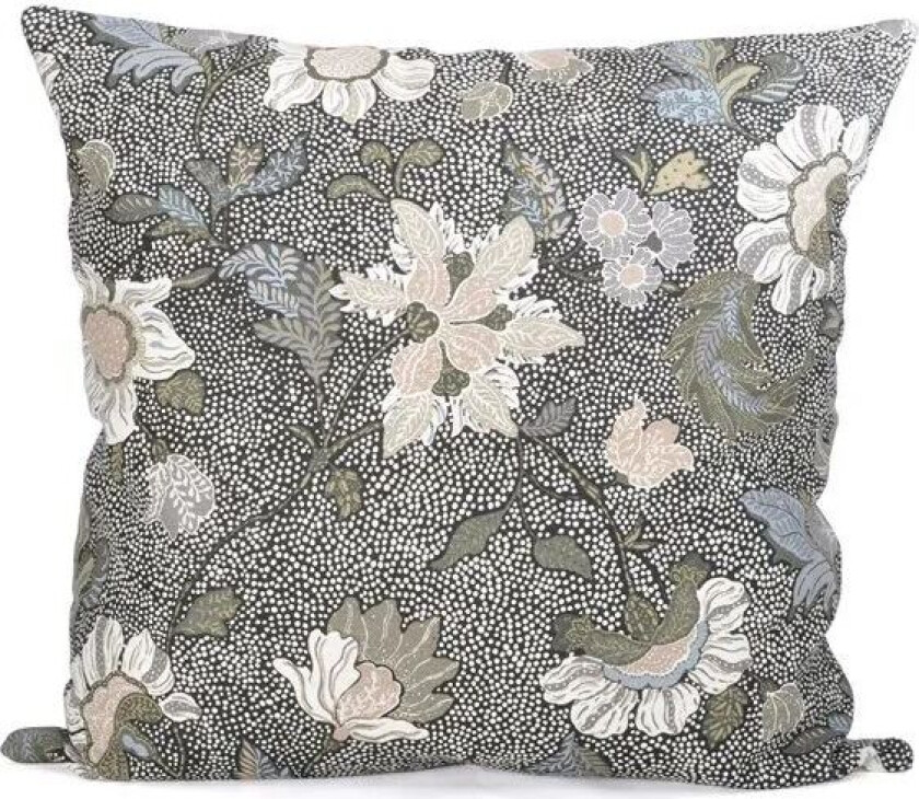 Flower putetrekk 50x50 cm Svart