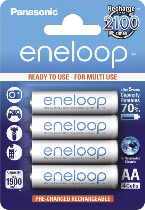 eneloop BK-3MCCE - Batteri 4 x AA type - NiMH - (oppladbart) - 1900 mAh