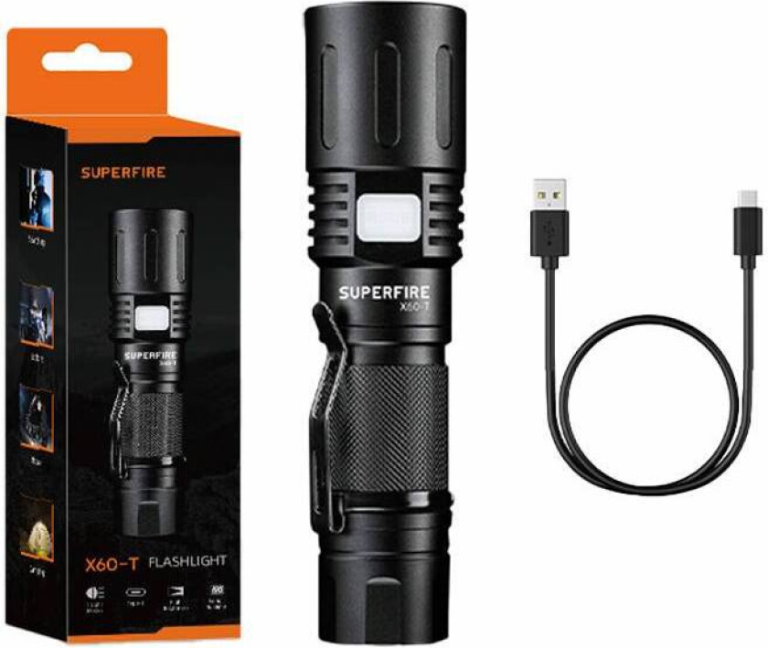 Supfire Flashlight Supfire X60-T Flashlight, USB, 1500lm, 3700mAh