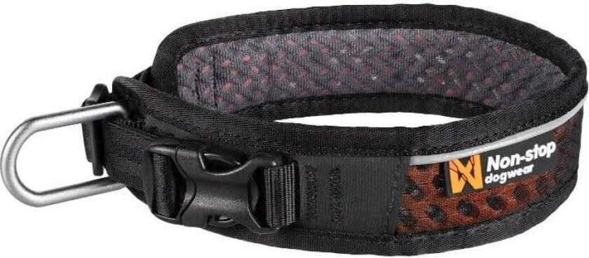 Non-stop Dogwear Rock Hundehalsbånd Halvstryp Svart/Oransje (M)