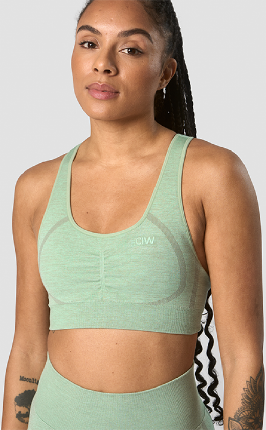 Rush Seamless Sports Bra, Ice Green Melange