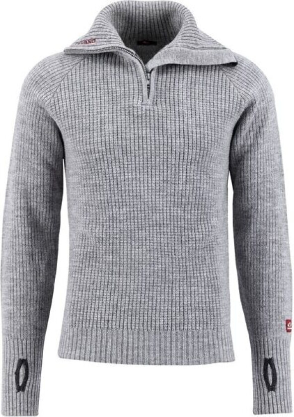 Rav Sweater w/Zip Unisex Grey Melange