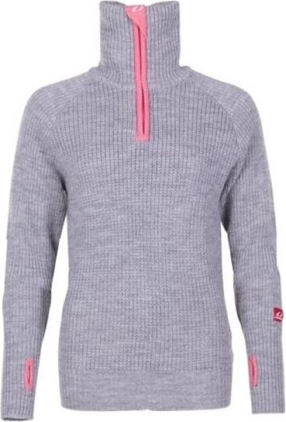 Rav Sweater w/Zip Unisex Grey Melange/Delicate Pink/Vanilla