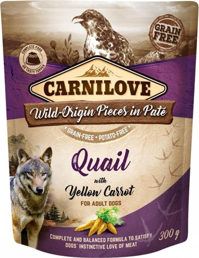 Carnilove Dog Adult Quail with Yellow Carrot Paté 300 g