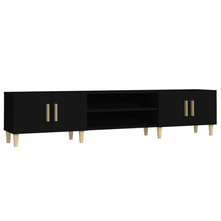 TV-benk svart 180x31,5x40 cm konstruert tre