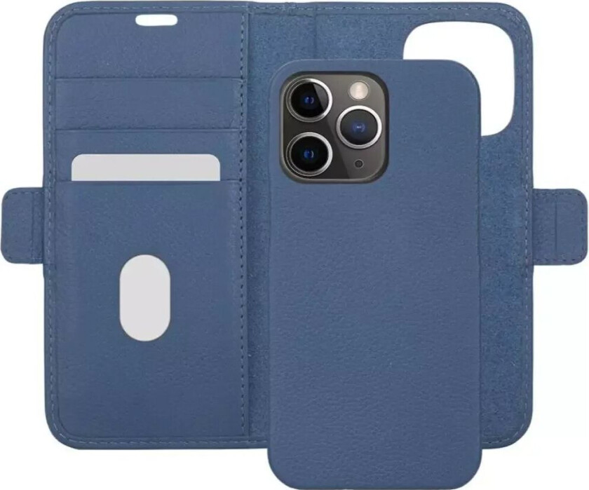 iPhone 13 Pro Max dbramante1928 New York Magnetisk Ekte Skinn Flip Deksel m. Lommebok - Ultra-marine Blue