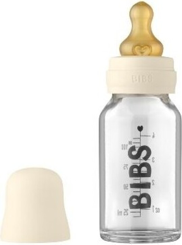 Baby Glass Bottle Complete Set Latex Ivory 110ml