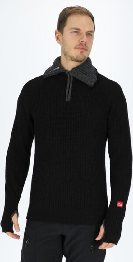 Rav Sweater w/Zip Unisex, XXL, Black/Charcoal Melange