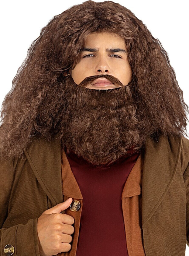 FUNIDELIA Hagrid parykk Gygrid med skjegg til mann - Størrelse: 0 - Brun