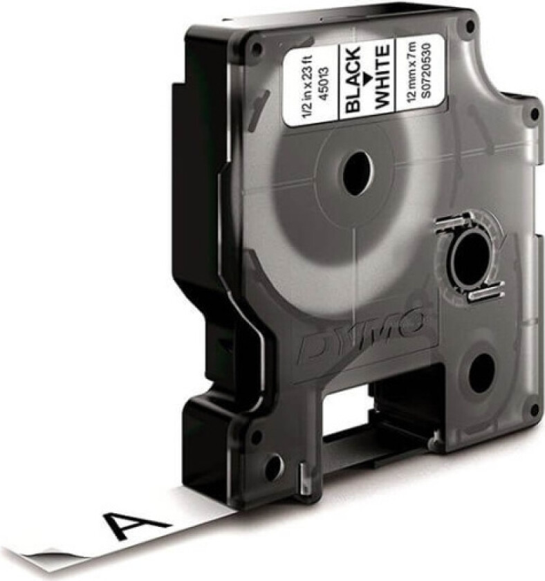 Dymo Tape D1 12mm Svart/hvit