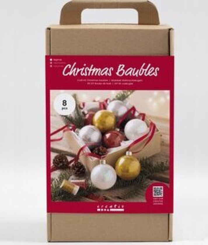 Hobbysett Juletrekuler Glitter 8-pk