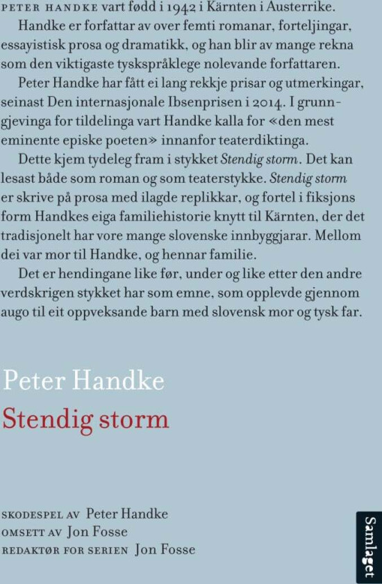 Stendig storm av Peter Handke