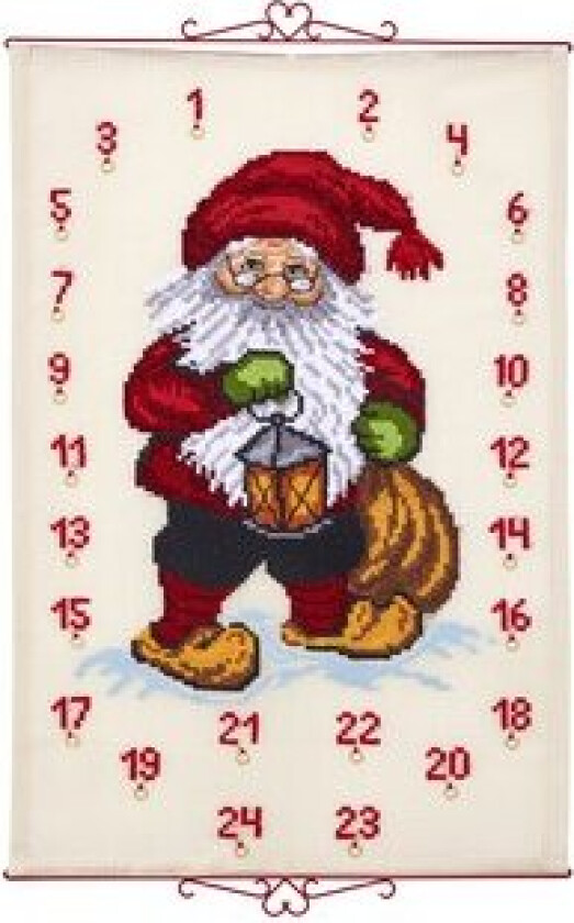 Broderipakke Kalender Nisse med lykt