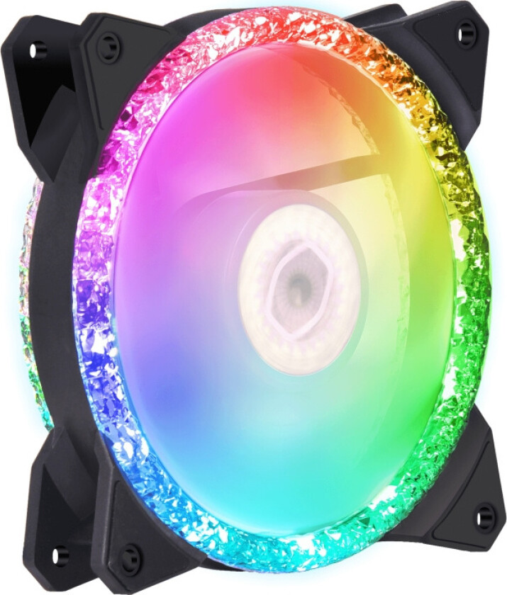 MasterFan MF120 Prismatic 3in1 - Kabinettvifte - 120mm - Svart med RGB LED-lys - 27 dBA