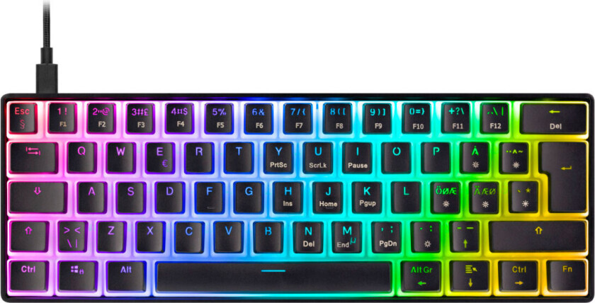 Dk475 Rgb 60% Hotswap Mekaniskt Tastatur [Pink Linear] - Svart