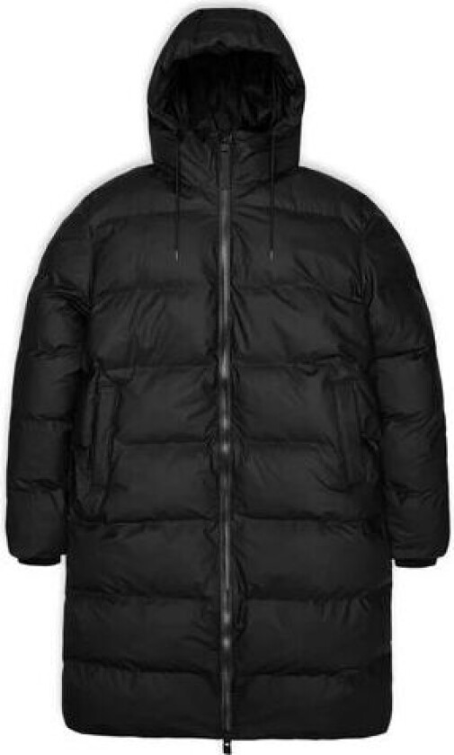 Rains Unisex Alta Long Puffer Jacket L, Black