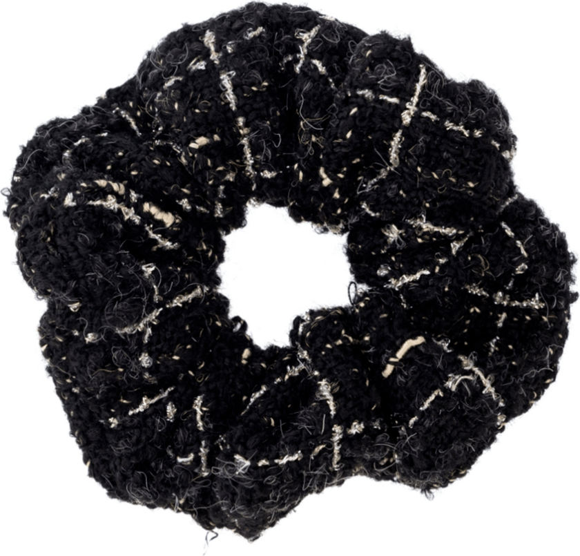 DARK Tweed Scrunchie Black