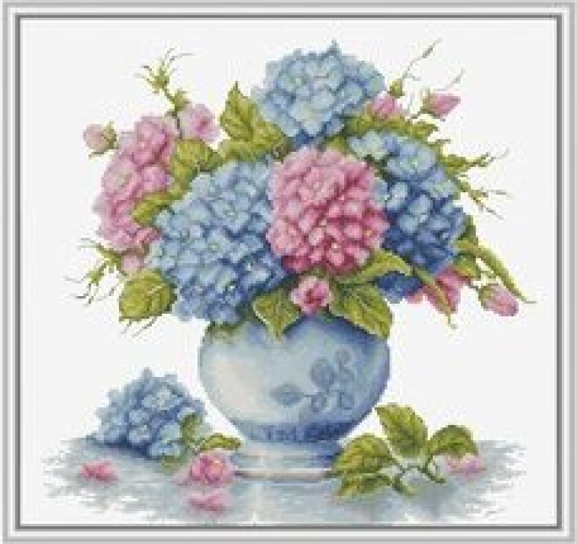 Broderipakke Bilde Vase med Hortensia