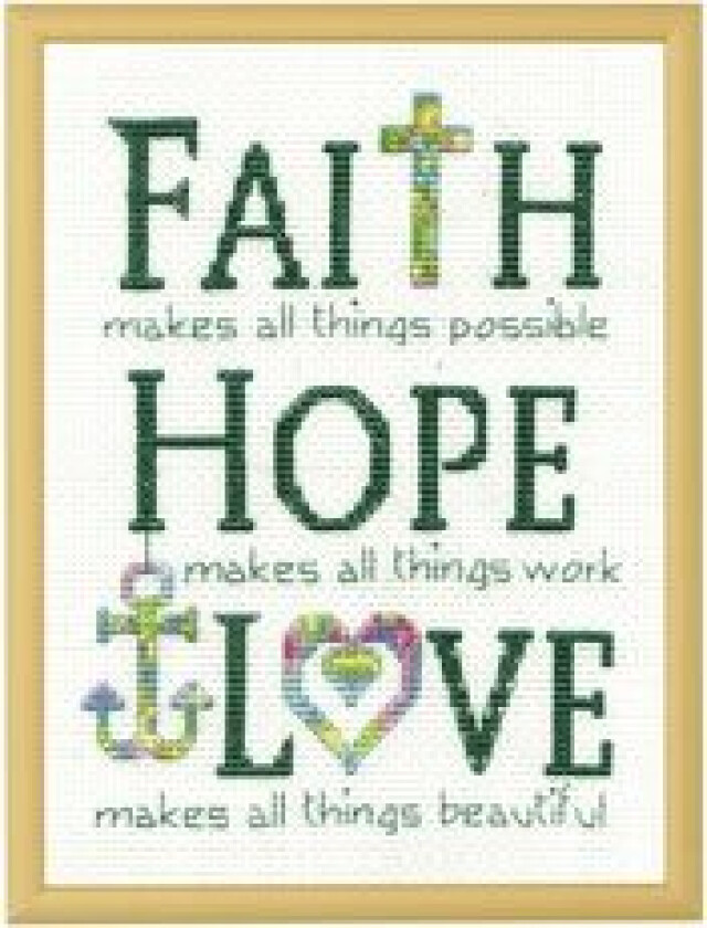 Broderipakke Bilde Faith hope Love