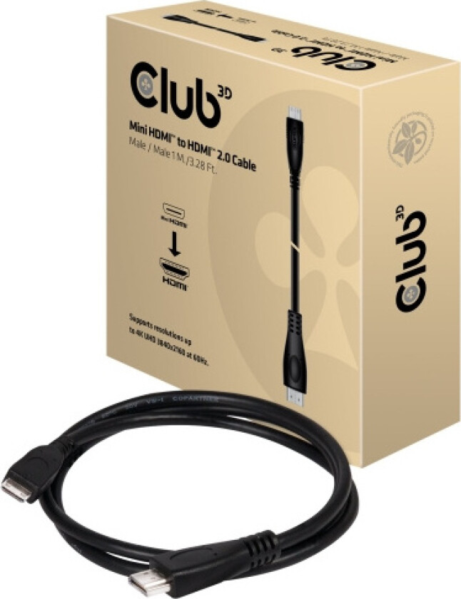 CAC-1350 - HDMI-kabel - 19 pin mini HDMI Type C hann til HDMI hann - 1 m - 4K-støtte