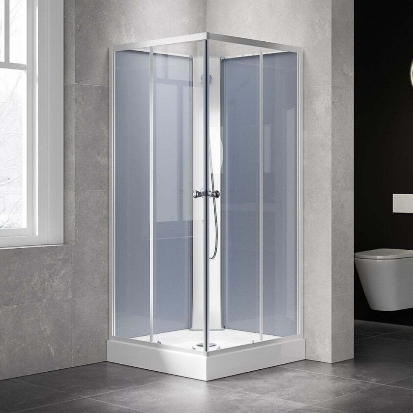 Dusjkabinett 90x90x203cm Komplett - Aluminiumsprofil