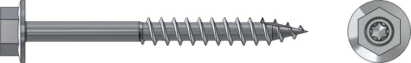 Træskrue Outdoor TOPKON® HEX TX40 8,0 x 75 mm - 50 Stk