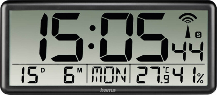 Jumbo - Klokke - elektronisk - skrivebord, veggmonterbar - svart