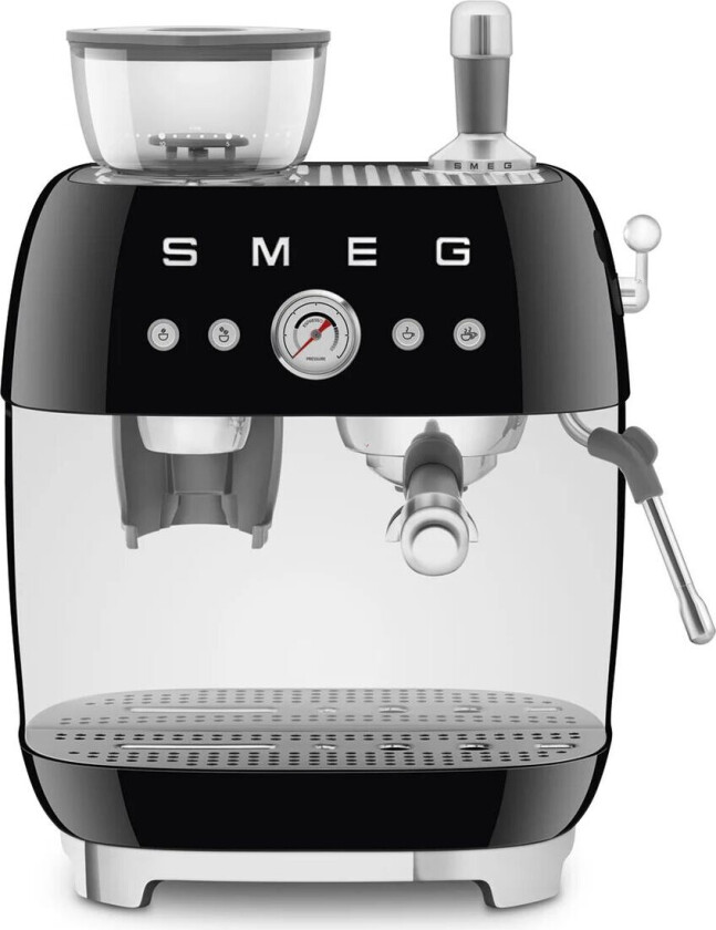 SMEG 50's Style espressomaskin med kaffekvern Svart