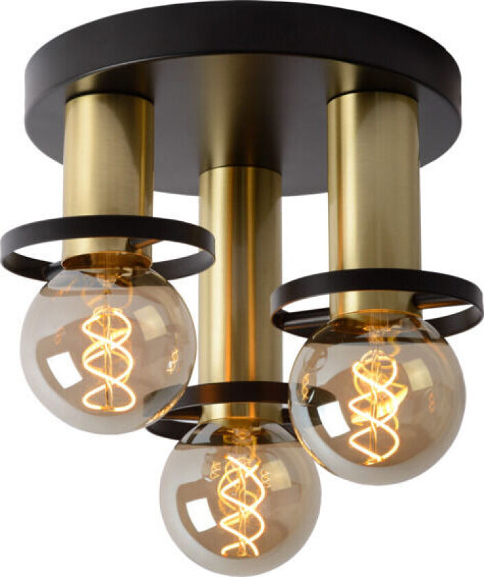 Anaka Taklampe Rund 3xE27 Sort/Matt Messing - 92042