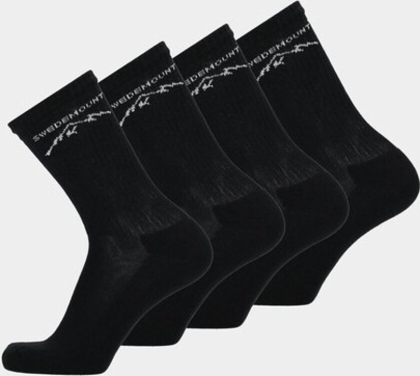 Sport Socks 4-Pack, Black, 35-38,  Bomullssokker