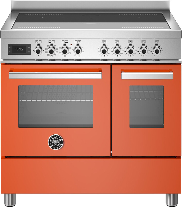 PRO95I2EART Professional induksjonskomfyr med dobbelovn 90 cm, Orange