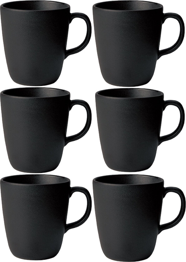 RAW Kopp med hank 35 cl, Titanium Black 6 stk