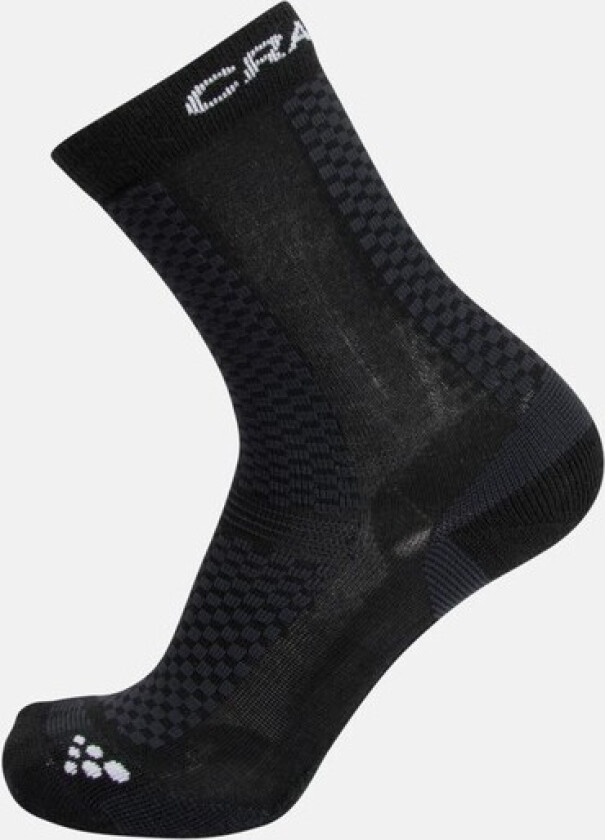 Warm Mid 2-Pack Sock, Black/White, 46-48, Skistrømper