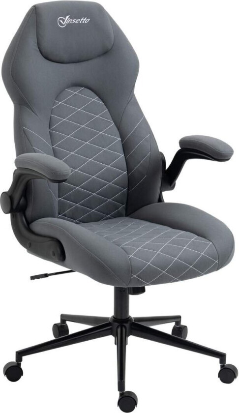 Kontorstol, Ergonomisk Skrivebordsstol, Datamaskinstol Med Vippefunksjon, Justerbare Armlener, Svingstol Med Myk Pute