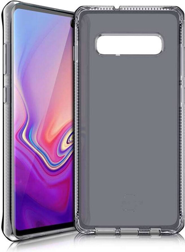 ITSKINS Spectrum Clear Antimicrobial - Baksidedeksel for mobiltelefon - termoplast-polyuretan (TPU), Impacthane - svart - for Samsung Galaxy S10+