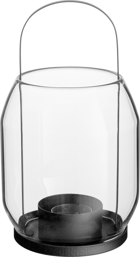 lykt for stearinlys22 cm Svart