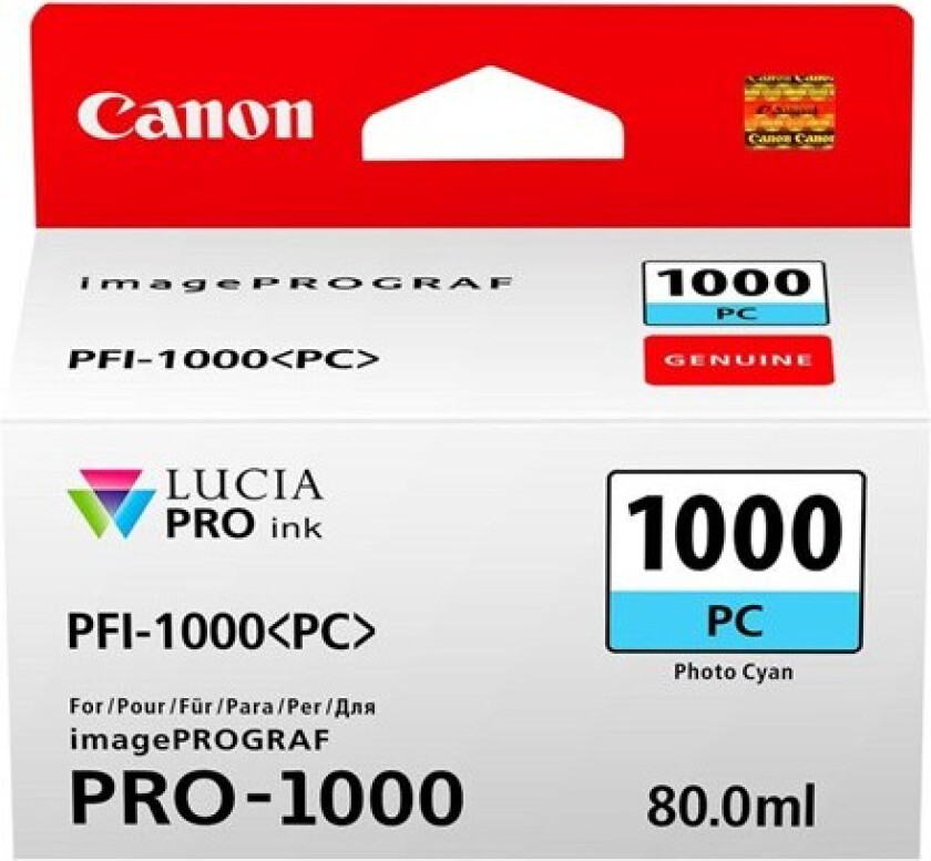 Blekk Foto Cyan Pfi-1000 Pc - Ipf-1000