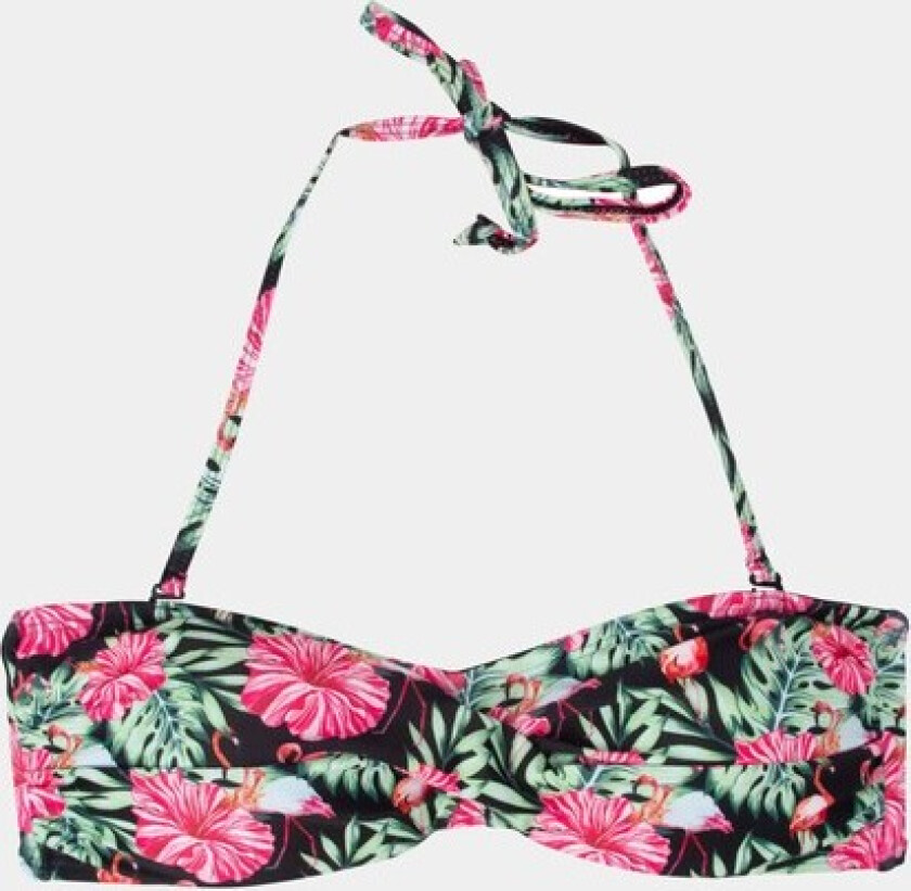 Bandeau Top Flower, Black Aop, 34, Bikinis