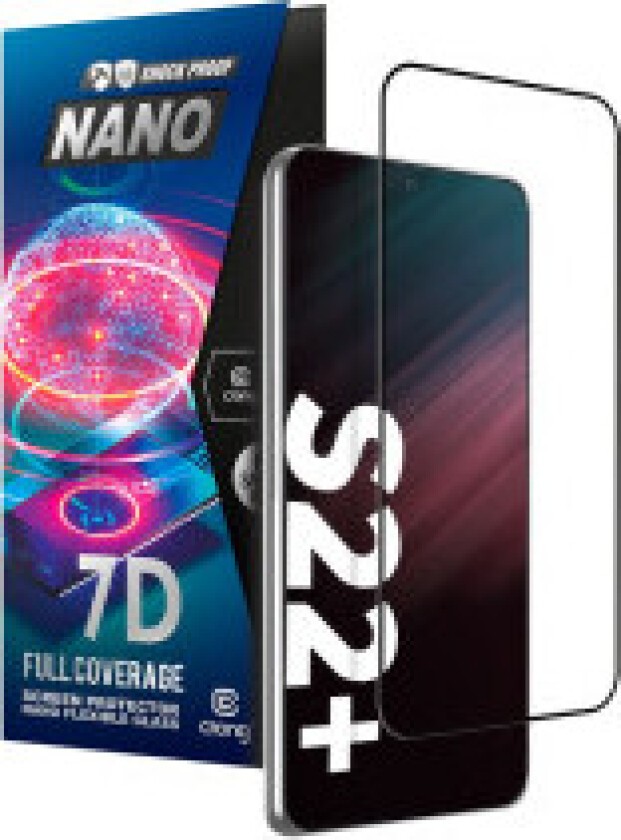 Crong 7D Nano fleksibelt glass – full dekning hybrid skjermbeskytter 9H Samsung Galaxy S22+