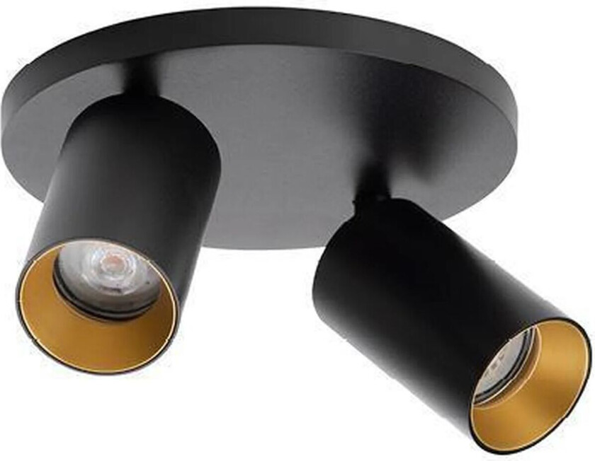 Spoton Circle takspot 2 lys GU10 - Svart/Gullfarget
