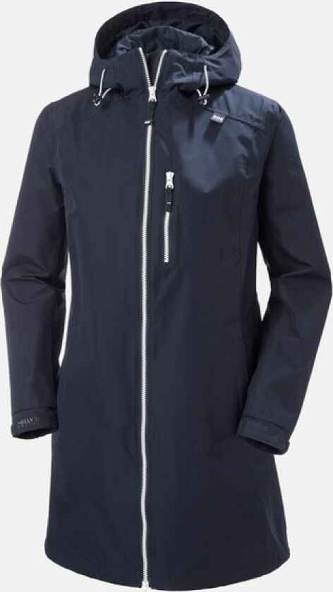 Dame Lang Belfast 3/4 Length Regnjakke Marineblå S SvartS