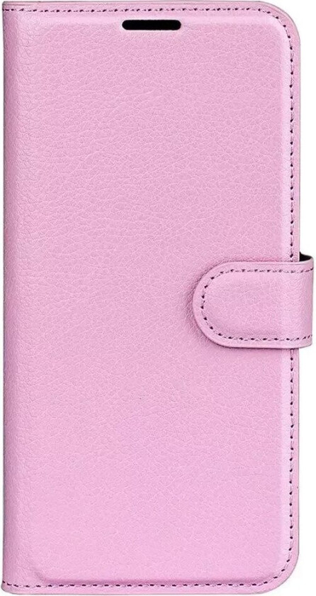 iPhone 15 Pro Litchi Skinn Deksel m. Lommebok - Pink