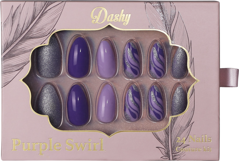 24 Nails Couture Kit Purple Swirl