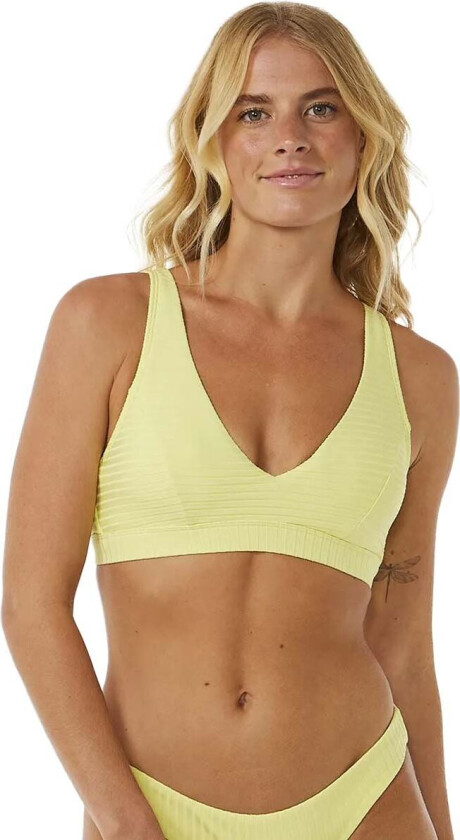 Rip Curl Women's Premium Surf D Cup Deep V Bikini Top Bright Yellow XL, Bright Yellow