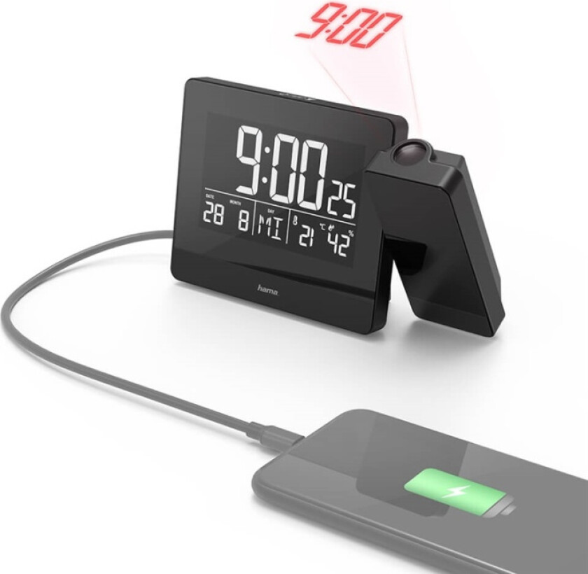 Plus Charge - alarm clock - electronic - desktop - black