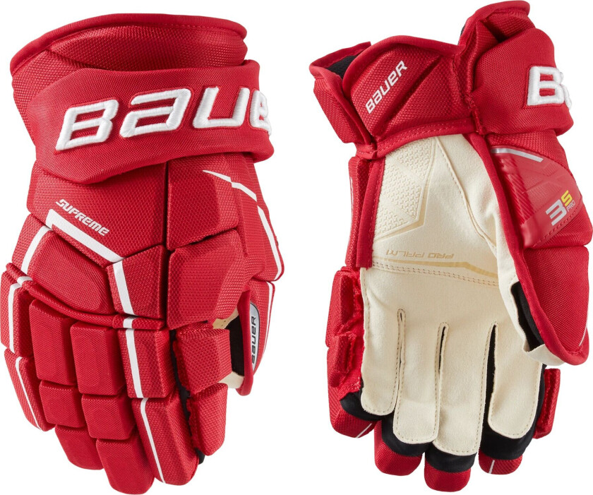 bauer S21 SUPREME 3S PRO GLOVE - SR 21/22, hockeyhanske senior RED