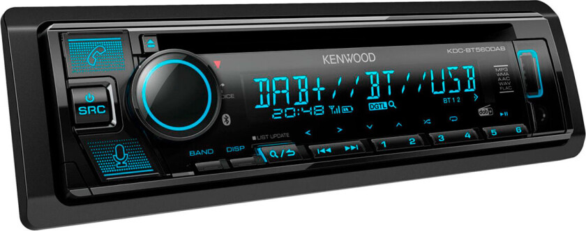 KDC-BT560DAB, Sort, 1 DIN, 50 W, 4.0 kanaler, 50 W, CD-R, CD-RW