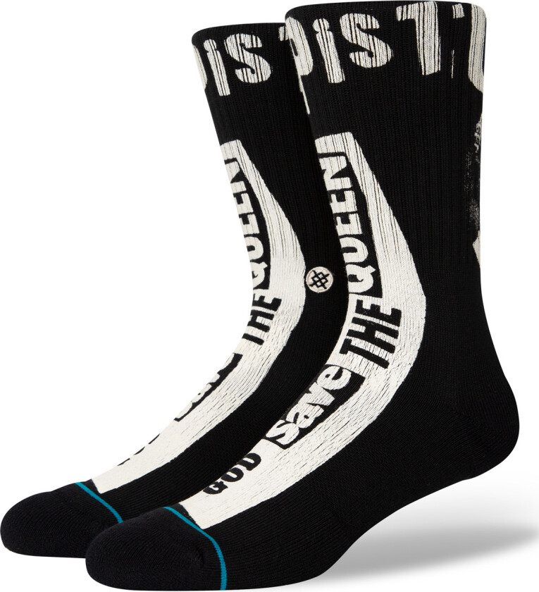 God Save The Queen Crew Sock Black