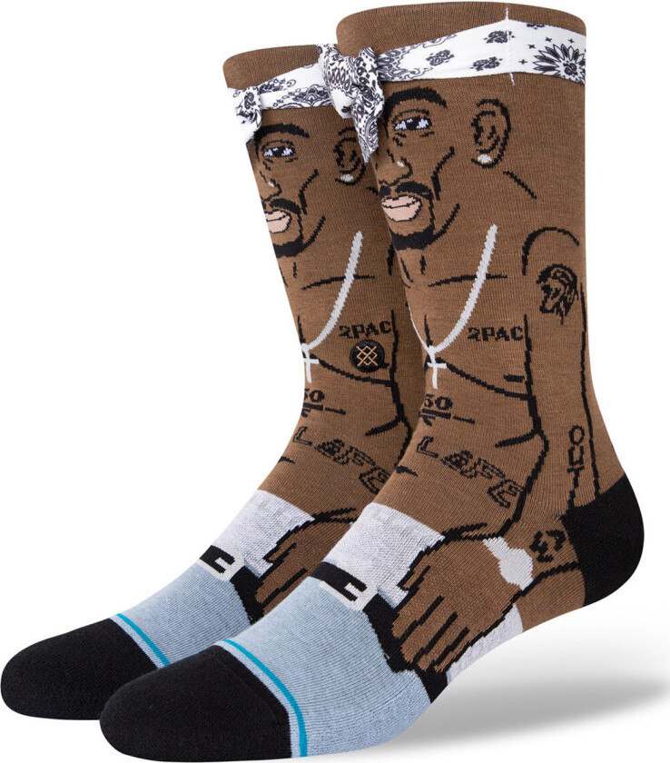 Tupac Resurrected Crew Sock Black